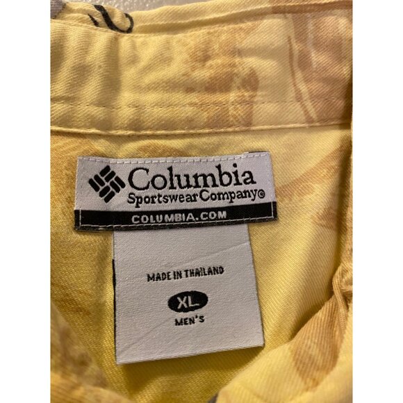 Columbia Mens Yellow Fishing Lure Print Short Sleeve Button-Up Shirt XL - Picture 4 of 11
